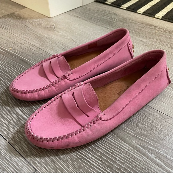 Jeffrey Campbell Pink Suede Leather Barbie Loafer Slip On Shoes Flats Size 38 - Picture 1 of 9